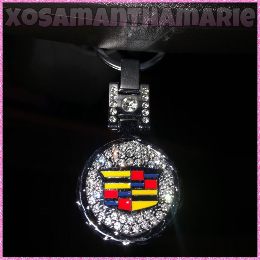 Cadillac Rhinestone Bling Charm Keychain Fob 💎 - Picture 7 of 14